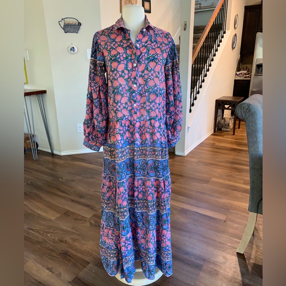 Beautiful boho Alicia Bell dress size Large silk/cotton fabric - Picture 2 of 8